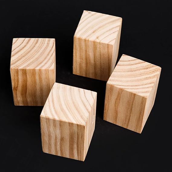 Furniture Legs Wooden,Table Legs,Furniture Feet,Increase The Height of Furniture 3~20cm,for Sofa Cabinet Desk Dining Table Coffee Table Bed Support Legs,4 Pcs,Safe Stable,Wood-66