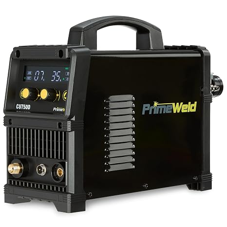 50A Air Inverter Plasma Cutter, Portable Plasma Cutting Machine, Premium and Rugged Plasma Cutter Kit, Automatic Dual Voltage 110V/220V AC with Plasma Torch, 1/2" Clean Cut, CUT50D
