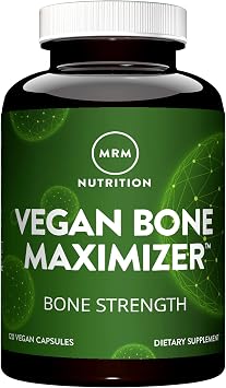 MRM Nutrition Vegan Bone Maximizer- For Women & Men - Calcium & Mineral Complex with Organic Calcified Algae, Vitamin D3, Vitamin K1 & K2, Magnesium, Zinc for Healthy Bones, Supplement - 30 Servings