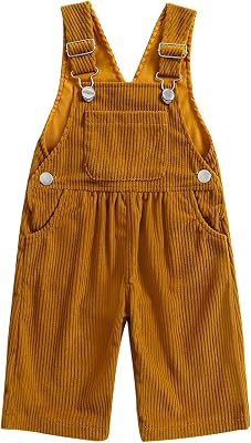 SAYOO Toddler Baby Boy Girl Corduroy Overalls Sleeveless One Piece Suspender Pant Loose Retro Unisex Bottom Jumpsuit Romper