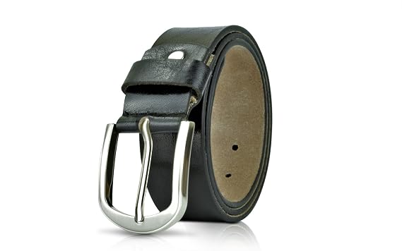 Kertz Men's Leather Belt 100% Full Grain Genuine Thick Leather with Anti-Scratch Pin Buckle Great for Jeans, Casual, Formal, Work Wear