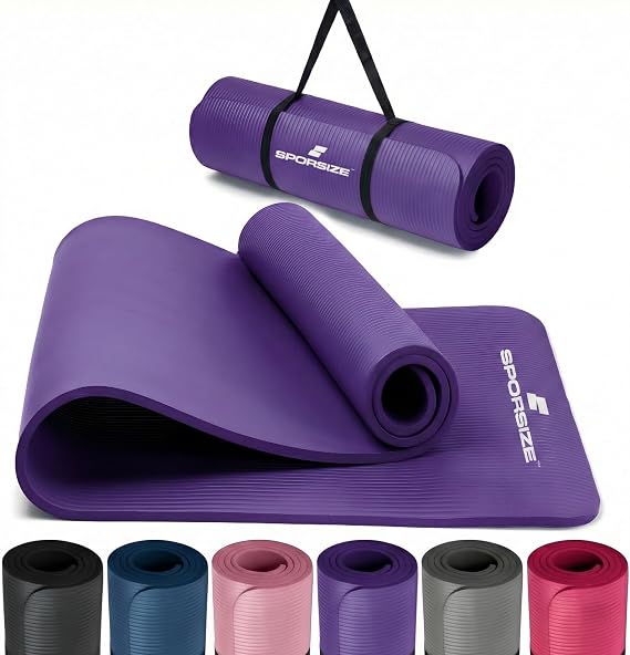 Sporsize Pilates & Yoga Matı — Kaymaz NBR Köpük — Taşıma Askılı — Ev & Salon Kullanımı