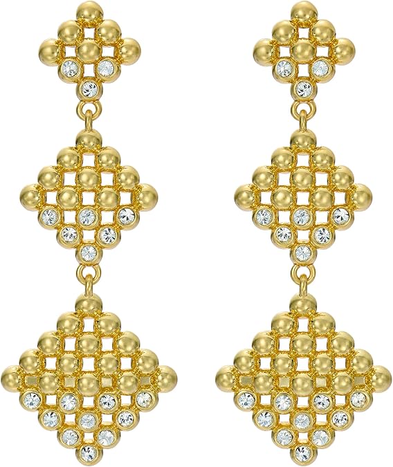 Ted Baker London Boa Crystal Bobble Diamond Drop Earrings for Women (Gold/Crystal)