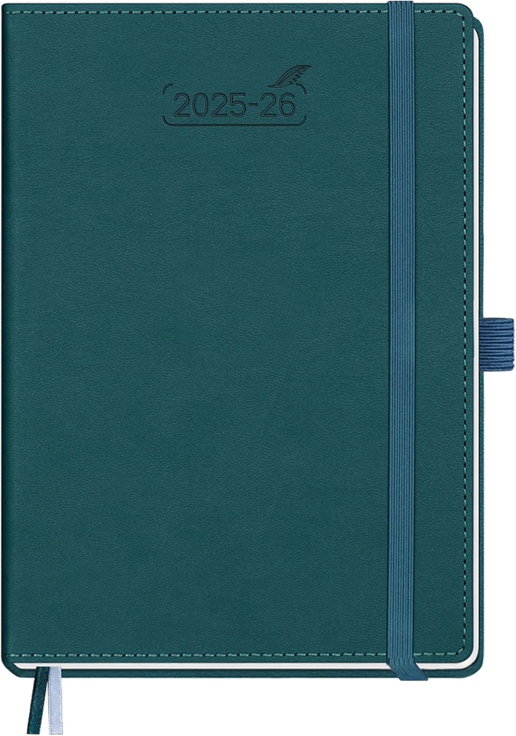 BEZEND 2026 Planner Weekly and Monthly 6 x 8.5 Daily Calendar Book with Tabs Jul 25-Dec 26 Vertical Hourly Timeslots, Storage Pocket, Pen Holder, PU Leather Hardcover - Dark Green