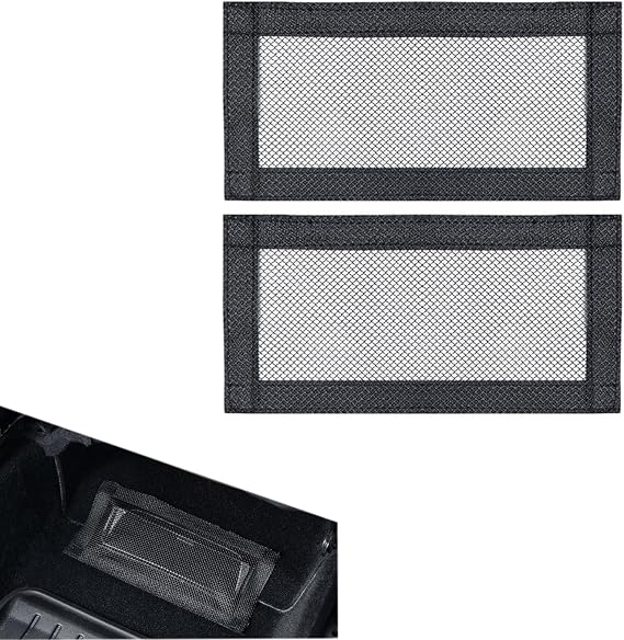 Backseat Air Vent Cover Compatible with Tesla Model 3 Model Y, 2 Pack Mesh Rear Seat Air Condition Outlet Protector, Backseat Under Seat Grille Protection Covers