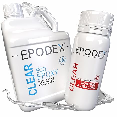 EPODEX Coating & Sealing Epoxy Resin - Rose - Solid, 4.5gal | Clear Epoxy Resin Kit for Coatings, Repairs & Crafts with Crystal-Clear Finish for Floors, Tabletops, Wood, Concrete & More