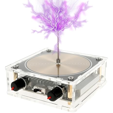 Bluetooth Music Tesla Coil,Musical Coil Kit,Touchable Artificial Thunderbolt Spark Gap Arc Generator,Multifunctional Desktop Toy, Science Teaching Experiment Model for Christmas Birthday Gift