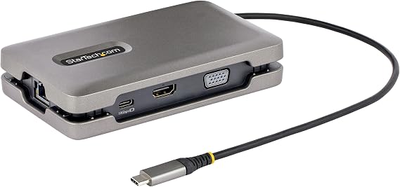 USB-C Docking Station for Windows and ChromeOS, Dual Monitor 4K 60Hz USB-C/HDMI or 1080p VGA, HDR10, USB 10Gbps Hub, 100W Laptop Charging, GbE - TAA | 80W laptop charging, USB 10Gbps data, Single display on Apple M1 M2 M3, MAC address passthrough, Windows ChromeOS