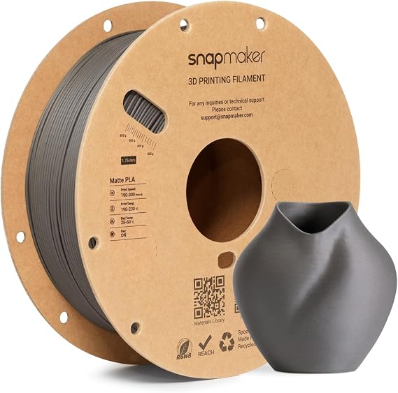 Snapmaker Matte PLA Filament 1.75mm,3D Printer Filament 1kg(2.2lbs)
