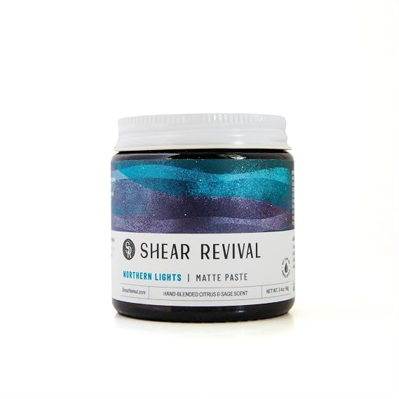 Shear Revival Northern Lights Matte Paste - Firm Hold, Matte Finish, 3.4 oz | For Men & Women, 99% All Natural Ingredients, For All Hair Types, Citrus & Sage Scent, Travel Friendly 3.4oz