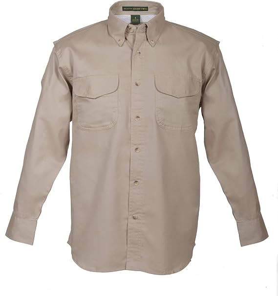 Men's Vented Back Twill Long Sleeve