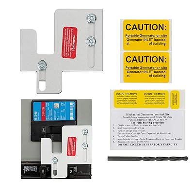 Generator Interlock Kit Compatible with Eaton Cutler Hammer BR Series 150 and 200 amp Panels, 1 14-1 716 inches Spacing Between Main and Branch Breaker, Professional and Safe Interlock Kit