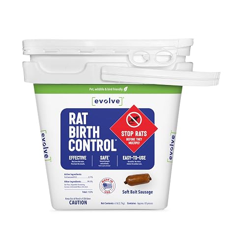 Evolve Rat Birth Control Soft Bait Sausages 6 lbs | Scientifically Proven Rat Population Control | Not a Poison, Long-Term Population Management (Packaging May Vary)