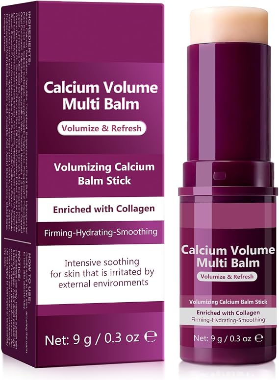 Calcium Volume Multi Balm, Korean Collagen Moisturizing Stick for Face, Anti-Aging Face Cream for Wrinkles, Firming & Hydrating for Eyes, Neck, Face