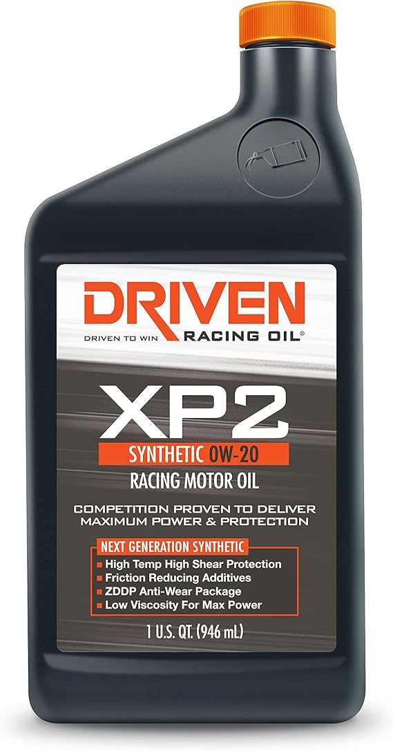 Driven Racing Oil XP2 Synthetic 0w-20 Motor Oil 1 Quart Bottle