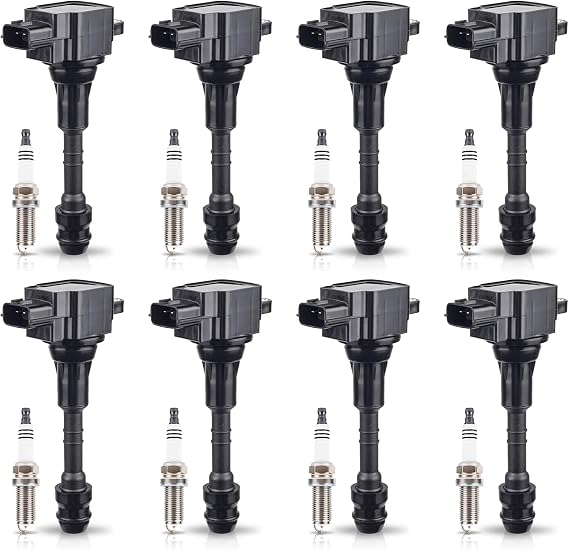 ENA Set of 8 Ignition Coil Pack with Spark Plugs Compatible with Infiniti Nissan 2007-2015 Armada, 2012-2017 NV2500 NV3500, 2008-2012 Pathfinder, 08-15 TITAN, 07-2010 QX56 5.6L V8 Fits for UF551