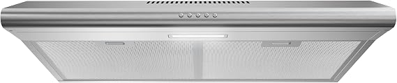 Streamline 30 in. Tribano Ductless Undermount 80 CFM Range Hood in Brushed Stainless Steel with Mesh Filters, Push Button Control, LED Light