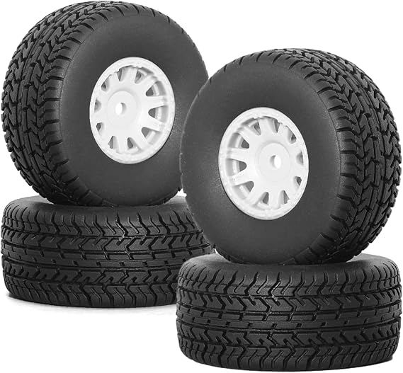 RC Car Tires Wheel, Rubber Tires and Plastic Wheel for 1/18 ARRMA Typhon GROM (1/14 White)