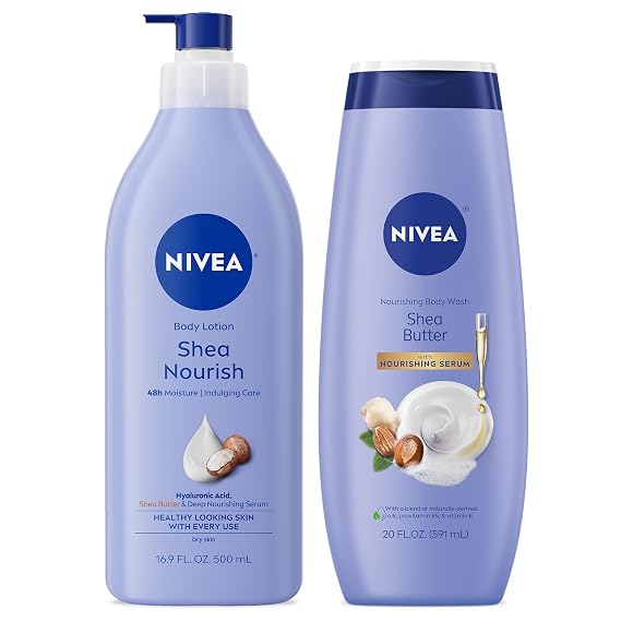 NIVEA Nourishing Skin Care Set with Shea Butter, 2 Items Total