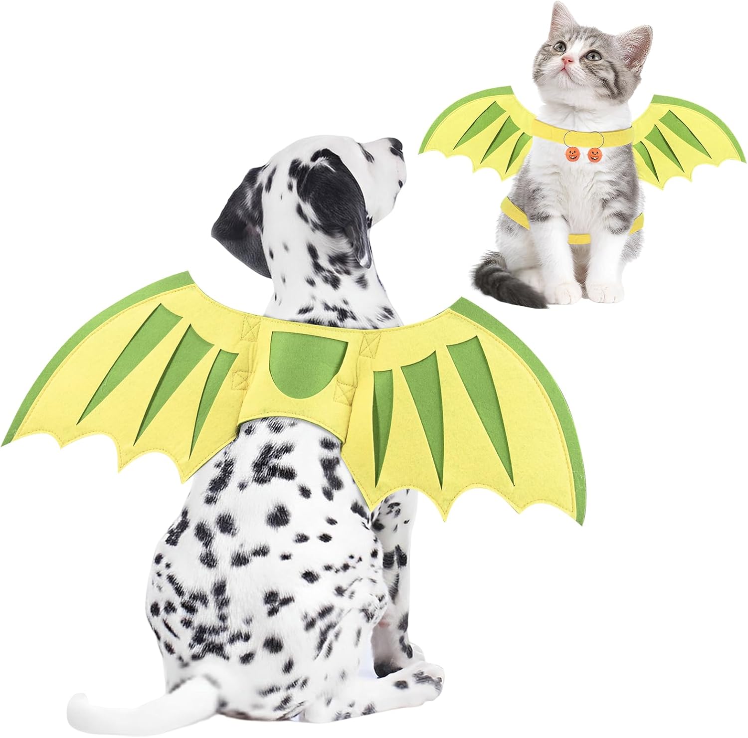 Dog Wings Dragon Wings for Dogs Pumpkin Bells, Halloween Costumes for Small Medium Large Dogs Pet, Dog Cat Costume Wings, Halloween Dog Dinosaur Wings Christmas Birthday Party