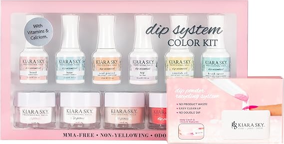 Kiara Sky Professiona Nails - Best-Selling Complete Dip Manicure Starter Kit - 3 Exclusive Colors Included