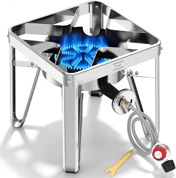 ARC Advanced Royal Champion ARC Propane Burner, 200,000 BTU Propane Stove with 0-20 PSI Regulator, Outdoor Burners for Cooking Gas Burner Gas Cooker Single Burner for Outdoor Cooking