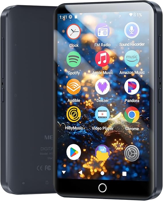 MECHEN Android 13 MP3 Player 4" Touch Screen 3GB/32GB Bluetooth WiFi Gray