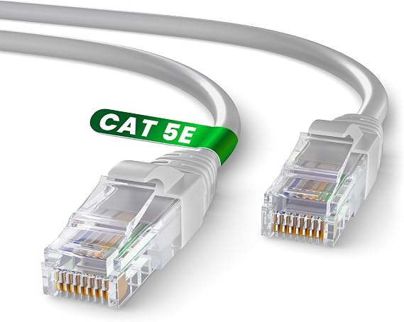 Mr. Tronic Grey Cat 5E Ethernet Cable 30m, High Speed LAN Ethernet Network Cable with RJ45 Ends Connectors, 30m Cat5E Internet 1 Gbps, ADSL AWG24 Patch, UTP CCA (30 Meters, Grey)