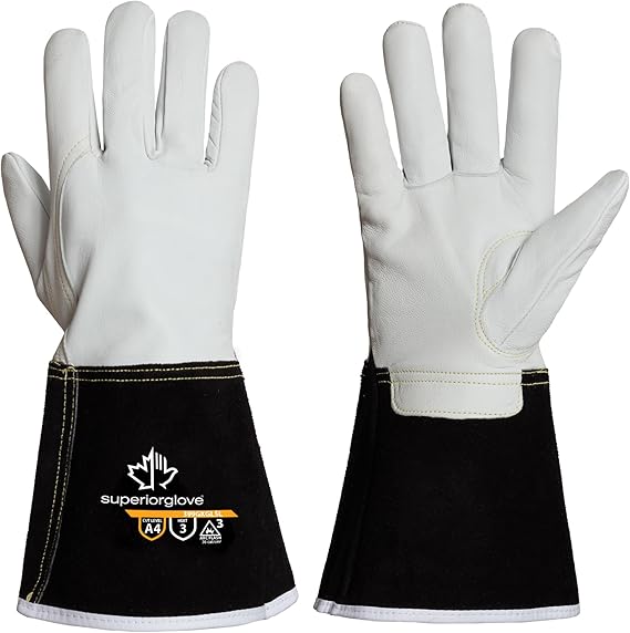 Superior Glove Endura Goatskin Leather MIG Welding Gloves Cut Resistant Protection - Arc Flash Safety Work 399GKGKL5