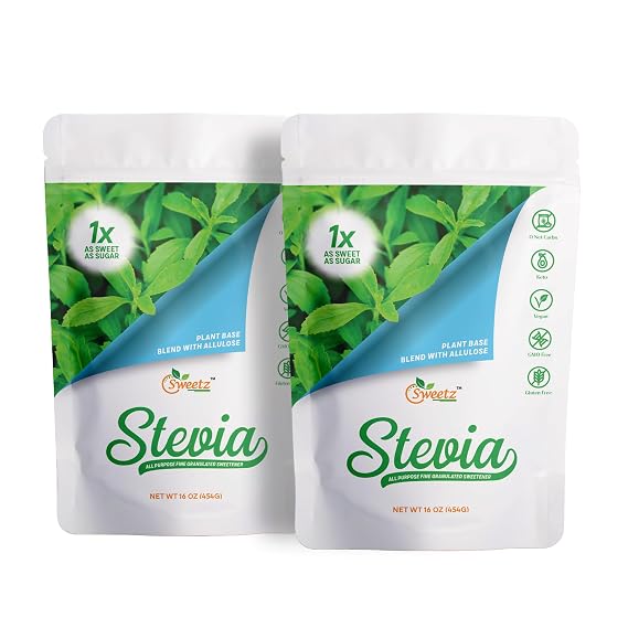Allulose - Stevia Blend All Purpose Sweetener Multi-Pack-2: 1X Sugar Sweetness; Total Servings 228; Zero Calorie Sweetener, Sugar-Free Substitute for Baking, Smoothies, Coffee; Low Carb Keto Diet Friendly Food | Pack of 2, 1-LB/Each