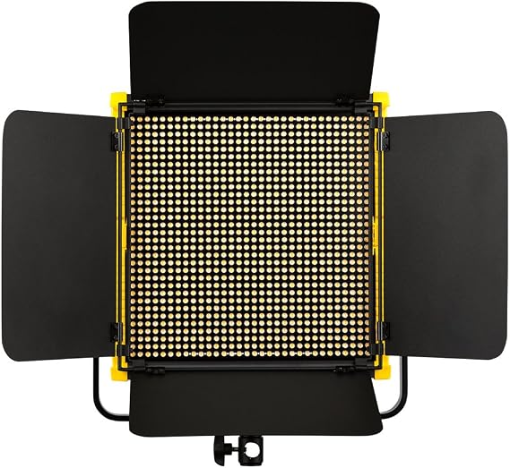 Ikan Onyx 1 x 1 Bi-Color 3200K-5600K Adjustable LED Light, DMX Ethernet and Wireless Remote Control, Barn Doors Included (OYB10) - Black