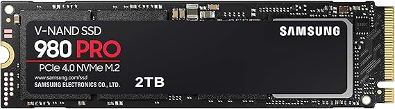 Samsung 980 PRO SSD 2TB PCIe NVMe Gen 4 Gaming M.2 Internal Solid State Drive Memory Card, Maximum Speed, Thermal Control MZ-V8P2T0B/AM