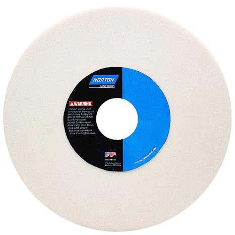 Norton 38A46-HVBE Type 01 Vitrified Straight Toolroom Grinding Wheel, Aluminum Oxide, 7" Diameter x 1/2" Width, 1-1/4" Arbor, 46 Grit, Grade H, White (Pack of 1)