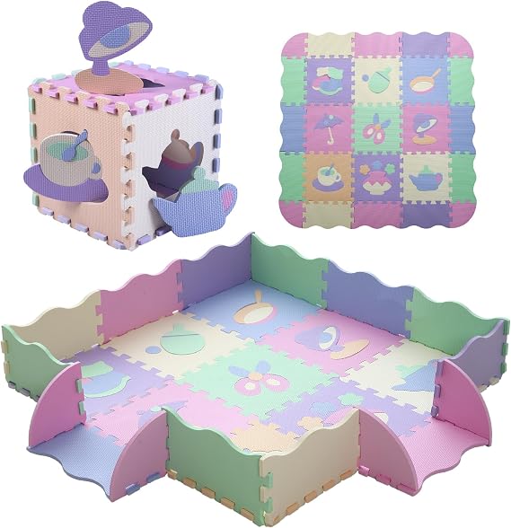 Foam Play Mat for Kids,25Pcs Square Interlocking Puzzle Floor Mat