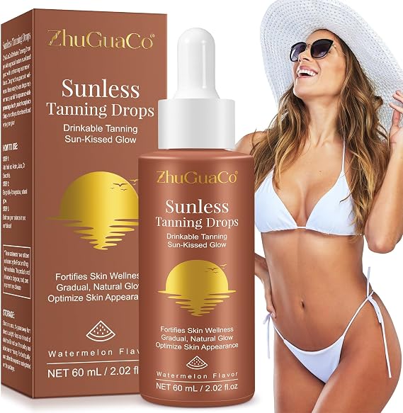 Sunless Tanning Drops, Dolce Tan Love Drop, Drinkable Self Tannings Drops, Naturally Boost Melanin, Enhancing Your Natural Skin Tone for a Genuine, Sun-Kissed Glow, Without Sun Damage