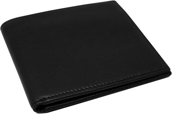Floto Firenze Italian Napa Lambskin Leather Wallet Billfold Card Case Men's (Black)