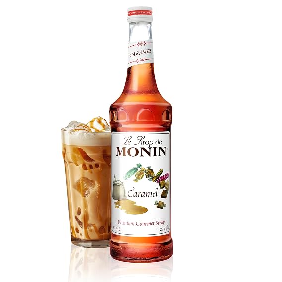 Monin Caramel Syrup - Great For Flavoring Coffee, Shakes, And Cocktails - 1 Liter Bottle