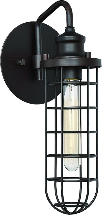 Litex OWS39-LBZ Single Light Wall Sconce, Aged Bronze Finish