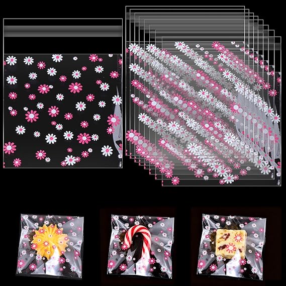 200PCS Clear Cellophane Bags for Cookies, Cookie Bags (10 X 10cm）