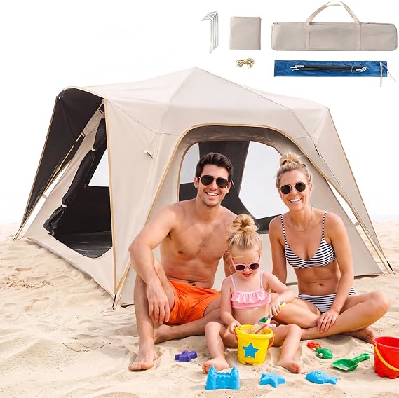 Pop Up Beach Tent, Compact Sun Outdoor Shelter for Camping & Garden