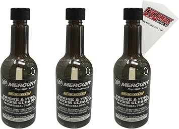 Cyclemax Three Pack compatible with Mercury Quickleen Engine and Fuel System Cleaner 12 oz. 8M0047931-3PACK Contains Three Quickleen Engine and Fuel Cleaner 12 oz. and a Funnel