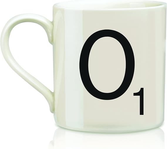 SCRABBLE Vintage Ceramic Letter "O" Tile Coffee Mug