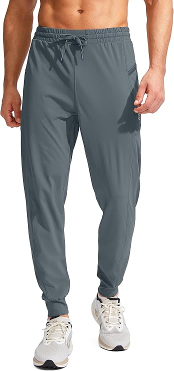 G Gradual Men's Joggers Pants with Zipper Pockets Stretch Athletic Sweatpants for Men Workout Jogging Running