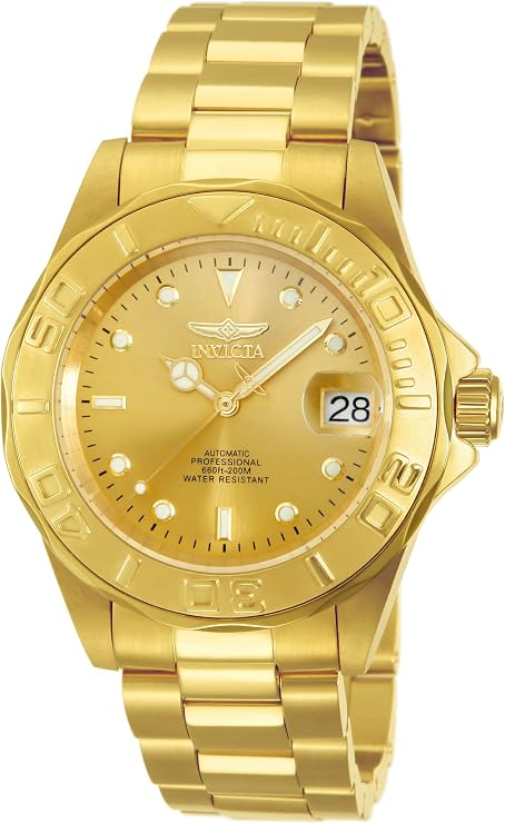 Invicta Men's 13929 Pro Diver Automatic Gold Dial 18k Gold Ion-Plated Stainless Steel Watch