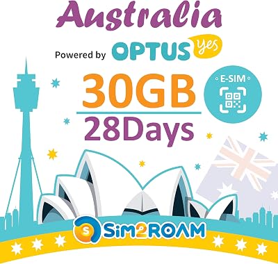 Australia Prepaid eSIM Card 28 Days| Unlimited Australia Local Calls & SMS | 30GB Internet Data International Call Credit AU$ 25 | Australia Optus Network 28 Days