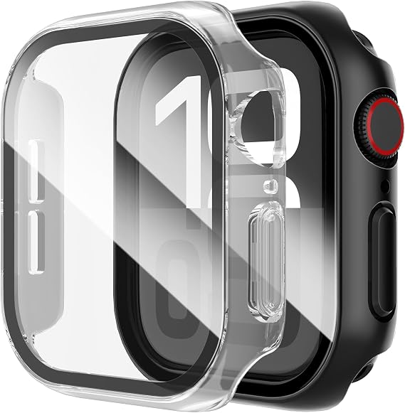 SPGUARD 2 Pack Full Protective PC Hard Case Compatible with Apple Watch Series 11 10 42mm,with Scratch Resistant Tempered Glass Screen Protector,HD Film Face Cover for iWatch S11 S10 Accessories