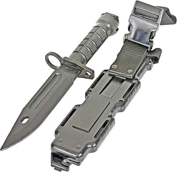 MetalTac Rubber Knife Training Airsoft with Sheath Dummy Plastic Dagger Flexible Soft Fixed Blade for Prop Halloween Martial Arts Pretend Play Cosplay Costume 11.75 inch