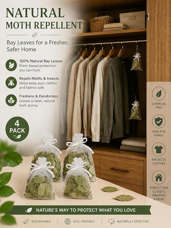 Golden Bay, Natural Dried Bay Leaves, 2.82 oz, Closet and Kitchen Freshness