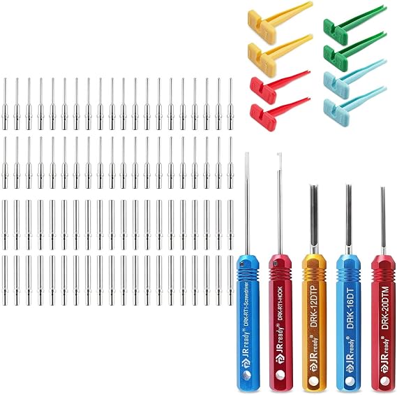 JRready ST5236 Deutsch Pin Extractor Tool for 16#12#20# Solid/Stamped Contacts 10-22 AWG with ST6260 DTM Series Connector Closed Barrel Terminals Kit Size 20 Solid Contacts for 22-20 Awg Barrel