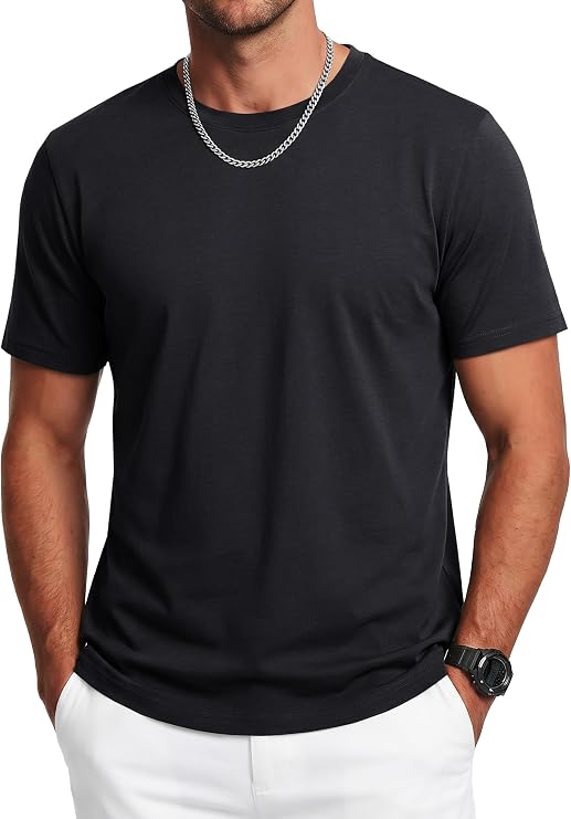 Cavva UV Shirt Men's Summer Short Sleeve T-Shirt UPF 50+ Crew Neck Functional Shirt Bamboo Leisure Breathable Top